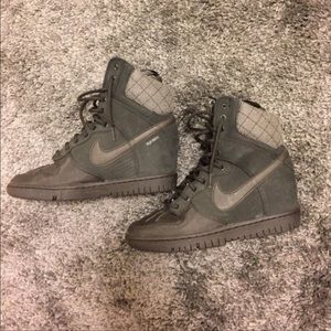 Nike dunk sky hi duck boot style.